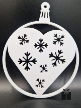 Ozdoba świąteczna serce pleksi biała