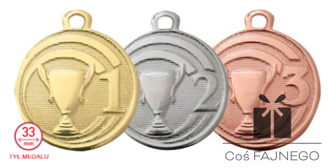 Medal odlewany CF088 złoty/srebrny/brązowy + naklejka