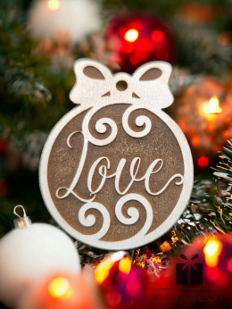 Odoba świąteczna napis Love biały HDF