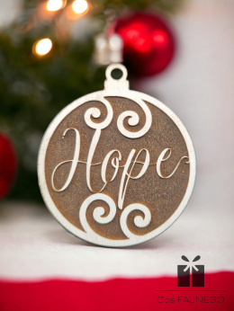 Ozdoba świąteczna napis Hope biały HDF