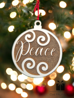 Ozdoba świąteczna napis Peace biały HDF