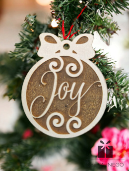 Ozdoba świąteczna napis Joy biały HDF