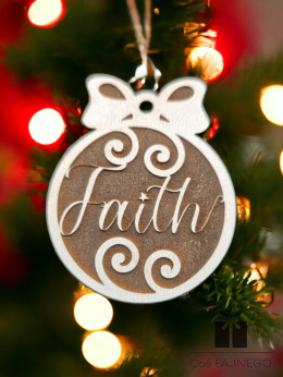 Ozdoba świąteczna napis Faith biały HDF