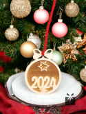 Ozdoba świąteczna napis "2024" motyw 2 sklejka 3mm