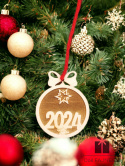 Ozdoba świąteczna napis "2024" motyw 2 sklejka 3mm