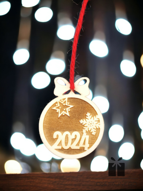 Ozdoba świąteczna napis "2024" sklejka 3mm