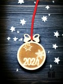Ozdoba świąteczna napis "2024" sklejka 3mm