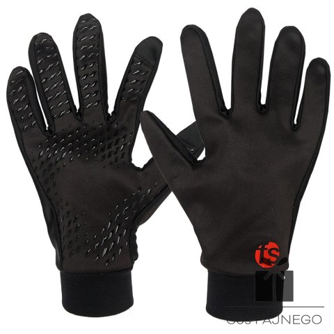 Rękawiczki piłkarskie FS czarne, Rozmiar: L/XL