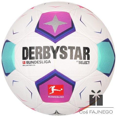Piłka DerbyStar Bundesliga 2023 Brillant Replica biała, Rozmiar: 4