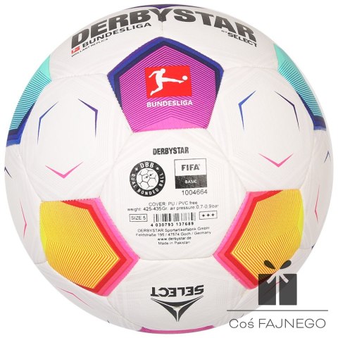 Piłka DerbyStar Bundesliga 2023 Brillant Replica biała, Rozmiar: 4