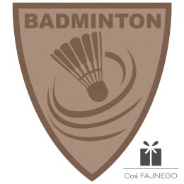 Emblemat samoprzylepny / Badminton / Brązowy / 40x45 mm