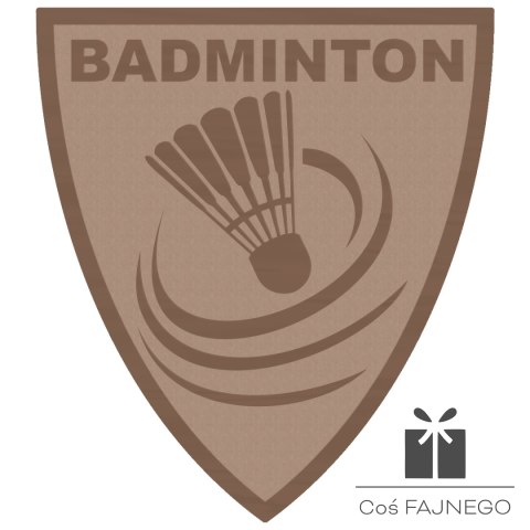 Emblemat samoprzylepny / Badminton / Brązowy / 40x45 mm