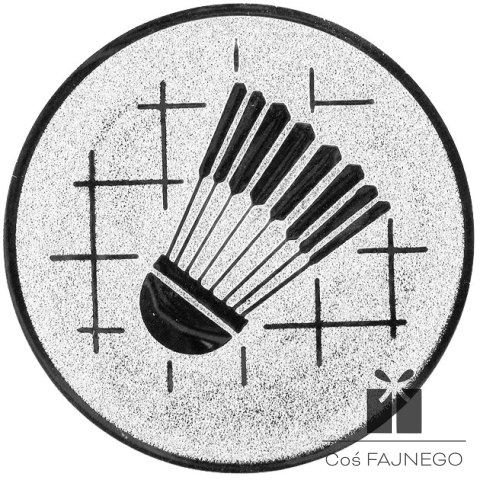 Emblemat samoprzylepny / Badminton / Srebrny / 25 mm