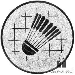 Emblemat samoprzylepny / Badminton / Srebrny / 50 mm