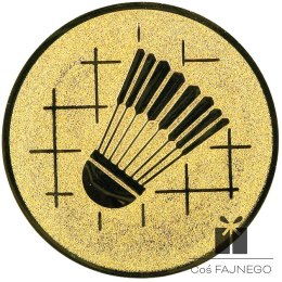 Emblemat samoprzylepny / Badminton / Złoty / 50 mm