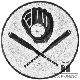 Emblemat samoprzylepny / Baseball / Srebrny / 25 mm