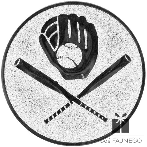 Emblemat samoprzylepny / Baseball / Srebrny / 25 mm