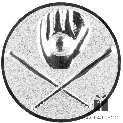Emblemat samoprzylepny / Baseball / Srebrny / 25 mm
