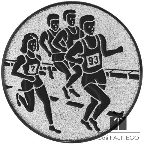 Emblemat samoprzylepny / Bieganie / Srebrny / 25 mm