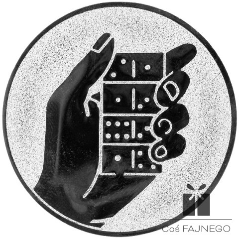 Emblemat samoprzylepny / Domino / Srebrny / 25 mm