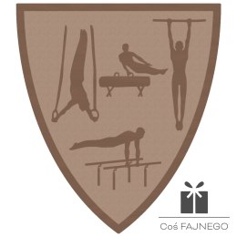 Emblemat samoprzylepny / Gimnastyka / Brązowy / 40x45 mm