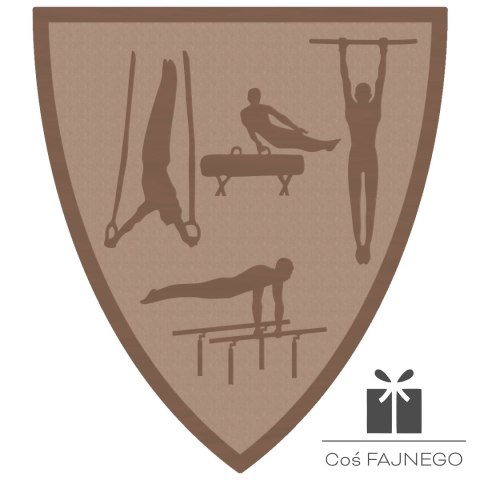 Emblemat samoprzylepny / Gimnastyka / Brązowy / 40x45 mm