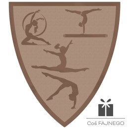 Emblemat samoprzylepny / Gimnastyka / Brązowy / 40x45 mm