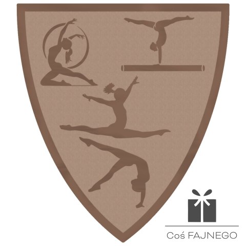 Emblemat samoprzylepny / Gimnastyka / Brązowy / 40x45 mm