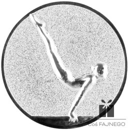 Emblemat samoprzylepny / Gimnastyka / Srebrny / 25 mm