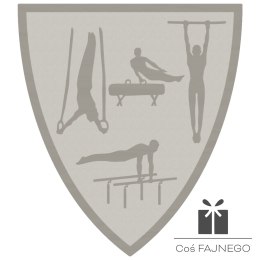 Emblemat samoprzylepny / Gimnastyka / Srebrny / 40x45 mm