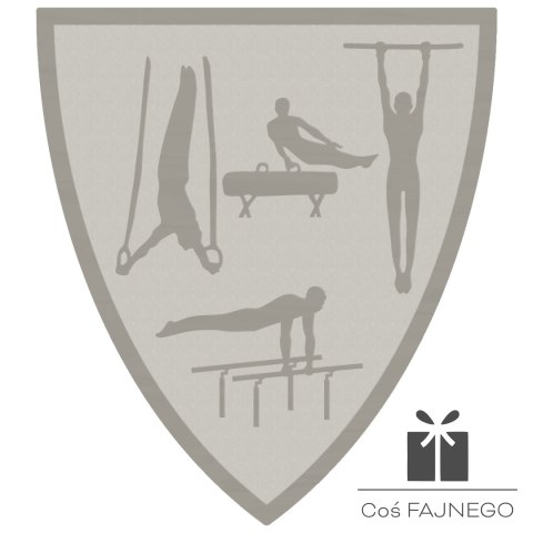 Emblemat samoprzylepny / Gimnastyka / Srebrny / 40x45 mm
