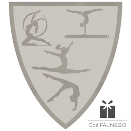Emblemat samoprzylepny / Gimnastyka / Srebrny / 40x45 mm