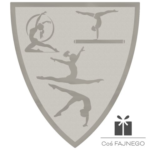 Emblemat samoprzylepny / Gimnastyka / Srebrny / 40x45 mm