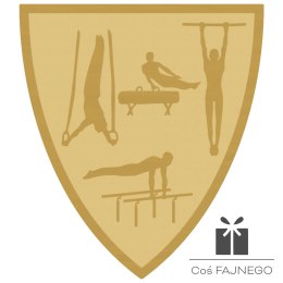 Emblemat samoprzylepny / Gimnastyka / Złoty / 40x45 mm