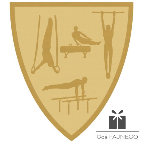 Emblemat samoprzylepny / Gimnastyka / Złoty / 40x45 mm