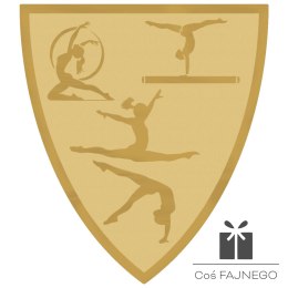 Emblemat samoprzylepny / Gimnastyka / Złoty / 40x45 mm