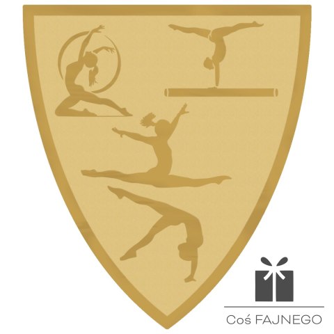 Emblemat samoprzylepny / Gimnastyka / Złoty / 40x45 mm