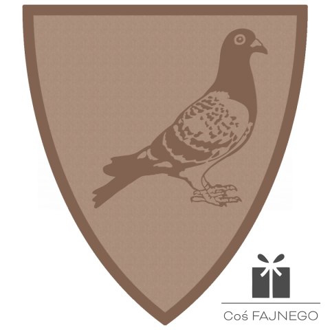 Emblemat samoprzylepny / Gołębiarstwo / Brązowy / 40x45 mm
