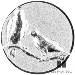 Emblemat samoprzylepny / Gołębiarstwo / Srebrny / 25 mm