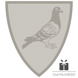 Emblemat samoprzylepny / Gołębiarstwo / Srebrny / 40x45 mm