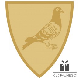 Emblemat samoprzylepny / Gołębiarstwo / Złoty / 40x45 mm