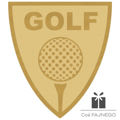 Emblemat samoprzylepny / Golf / Złoty / 40x45 mm