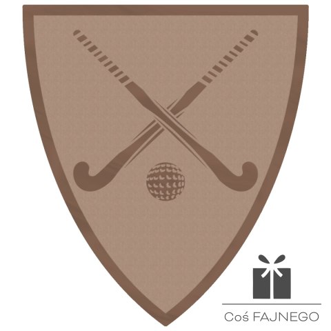 Emblemat samoprzylepny / Hokej na trawie / Brązowy / 40x45 mm
