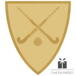 Emblemat samoprzylepny / Hokej na trawie / Złoty / 40x45 mm