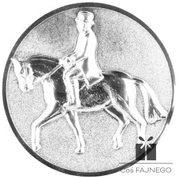 Emblemat samoprzylepny / Jeździectwo / Srebrny / 25 mm