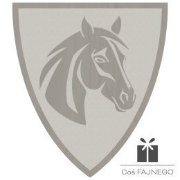 Emblemat samoprzylepny / Jeździectwo / Srebrny / 40x45 mm