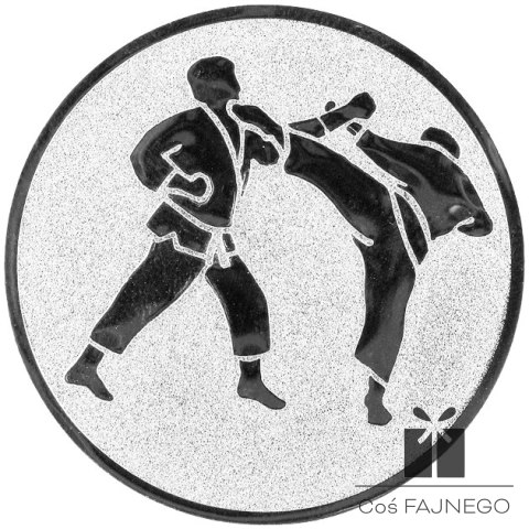 Emblemat samoprzylepny / Karate / Srebrny / 50 mm