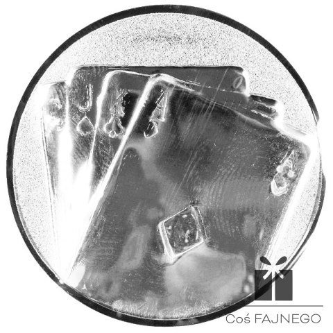 Emblemat samoprzylepny / Karty / Srebrny / 25 mm
