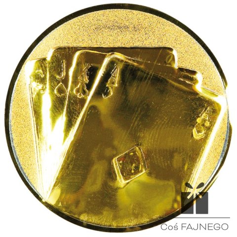 Emblemat samoprzylepny / Karty / Złoty / 25 mm