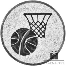 Emblemat samoprzylepny / Koszykówka / Srebrny / 50 mm